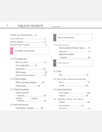 toyota axio hybrid 2021-2022 owners manual in english